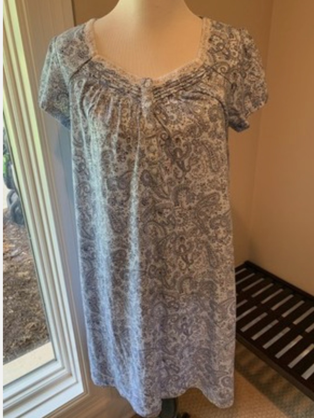 Croft & Barrows Nite Gown Sleep Shirt Paisley Blue SZ XXL NWT Pajamas Cottagecor - Picture 10 of 12
